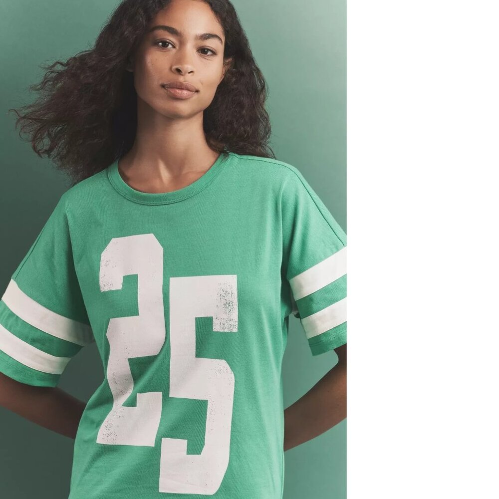 Anthropologie Daily Practice Graphic T-Shirt Midi Dress SIZE S green new - Picture 6 of 6